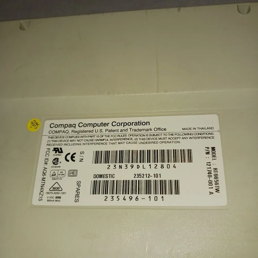 COMPAQ Keyboard RT6656TW 121740-001A Vintage Mechanical Wired Clacky Keys